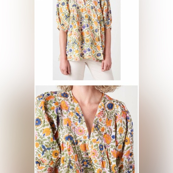 Mille Thalia Top in Wildflower ☀️Resort & Travel☀️Tassel Tie L - Picture 1 of 10